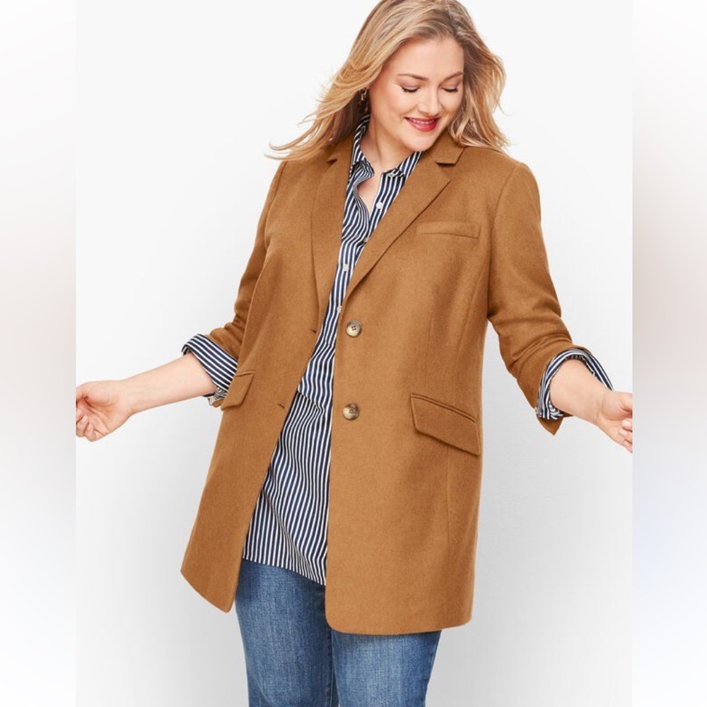 Talbots Brushed Italian Wool Long blazer Classic 14p